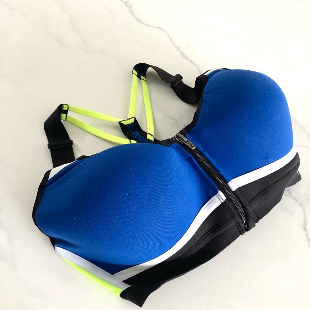 VSX Victoria’s Secret Blue and Yellow Front-Close Sports Bra